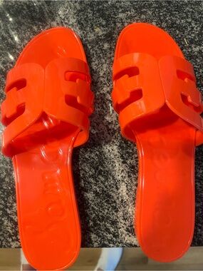 Women’s Bright Orange Slide Sandals